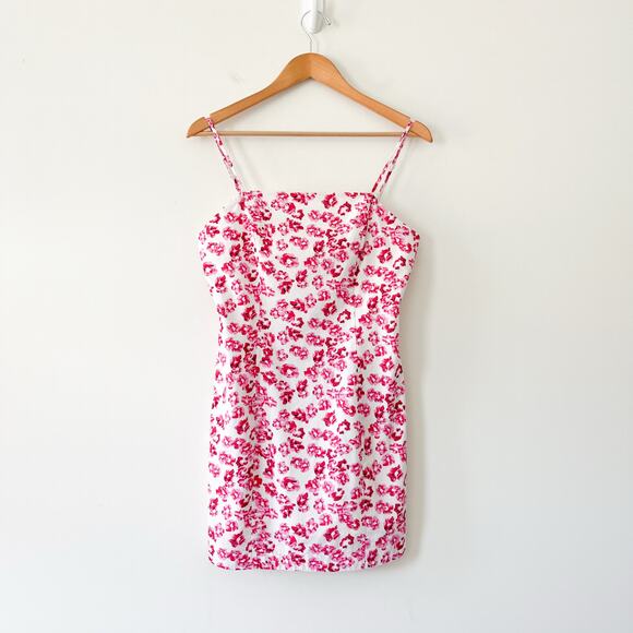 English Factory Mini Floral Pink and White Lined Dress, Size Medium - Picture 1 of 11